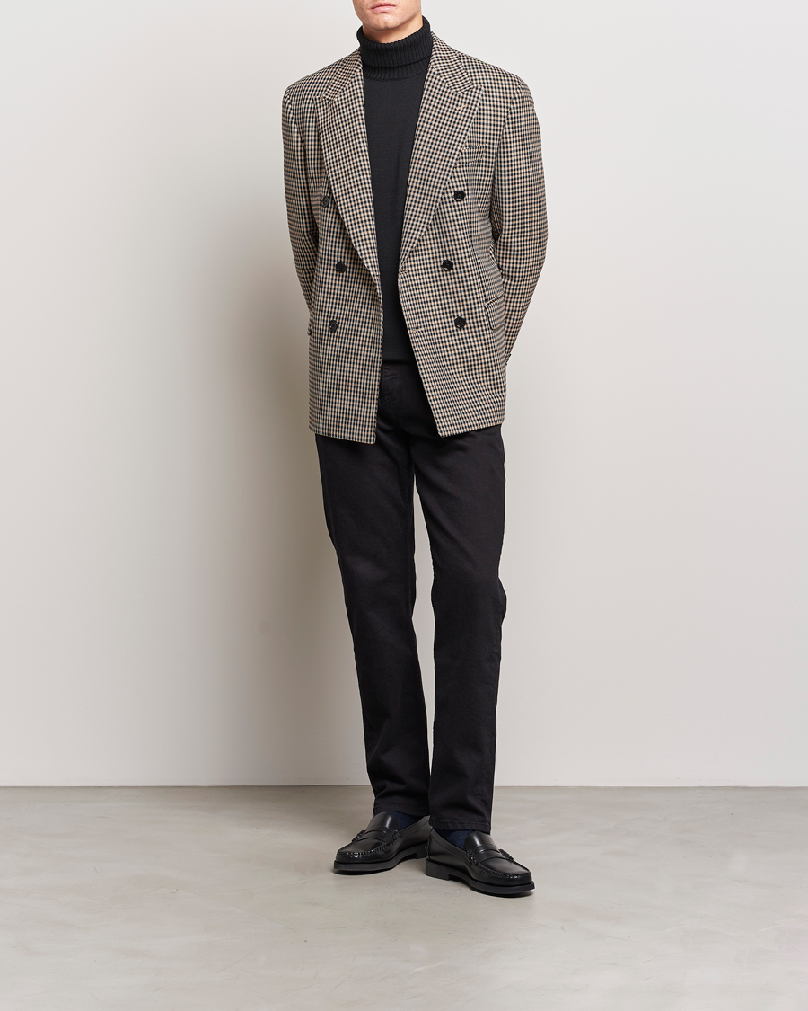 Men | Blazers | BOSS BLACK | Carper Tweed Checked Double Breasted Blazer Beige