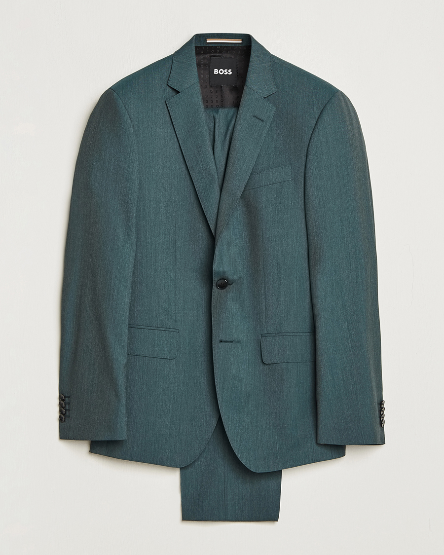Men | Suits | BOSS BLACK | Huge Wool Suit Open Green