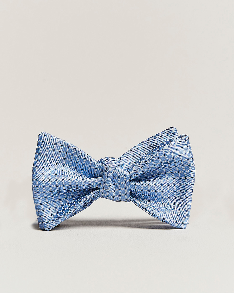 Men | E. Marinella Printed Silk Bow Tie Light Blue | E. Marinella | Printed Silk Bow Tie Light Blue