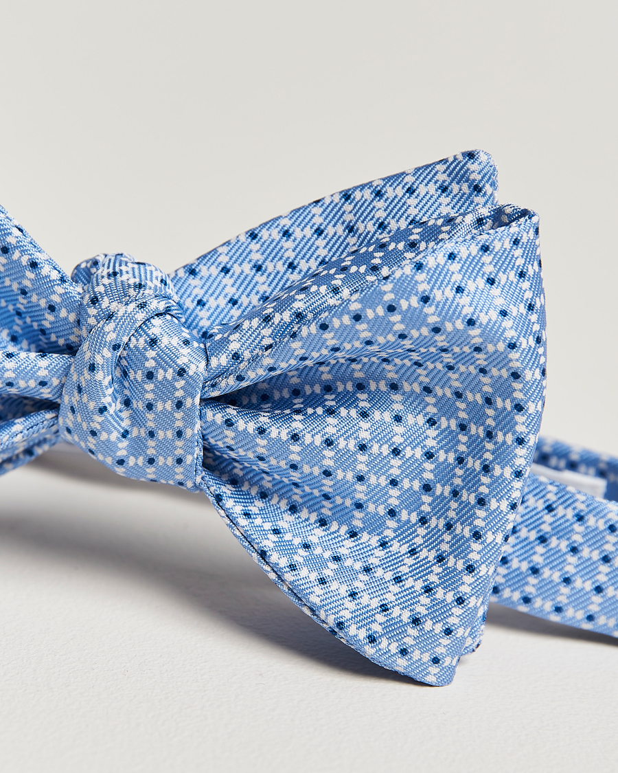 Men | E. Marinella Printed Silk Bow Tie Light Blue | E. Marinella | Printed Silk Bow Tie Light Blue