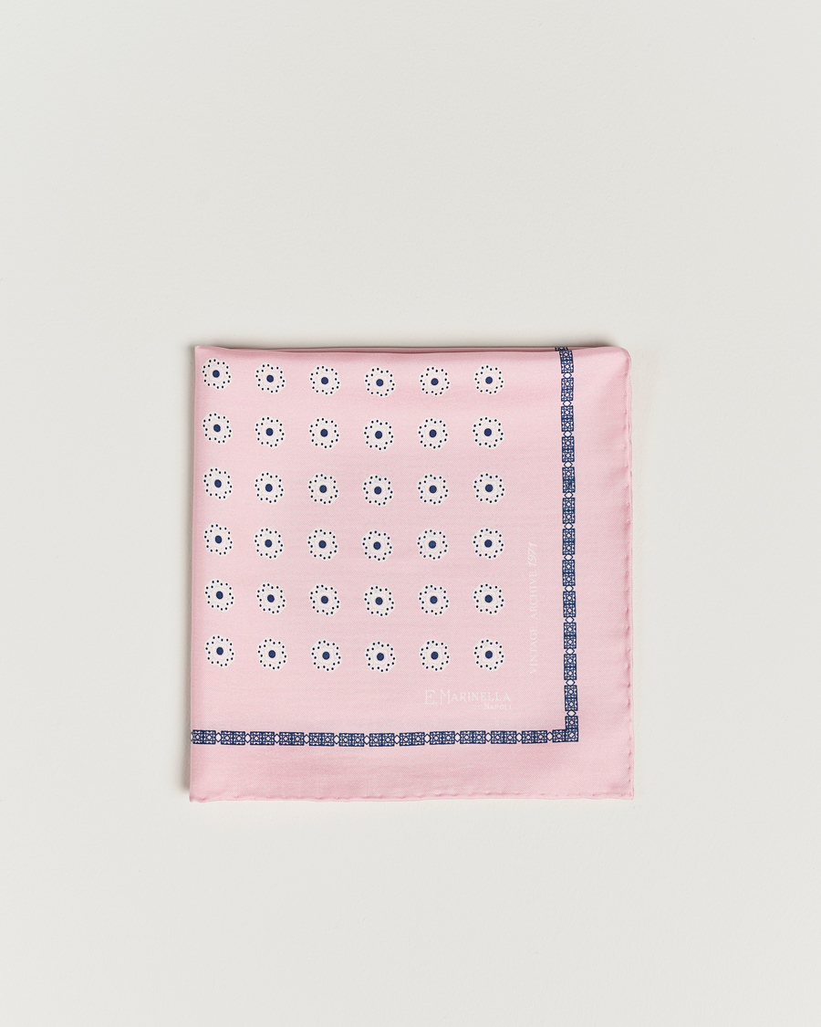 Men | Pocket Squares | E. Marinella | Printed Silk Pocket Square Pink