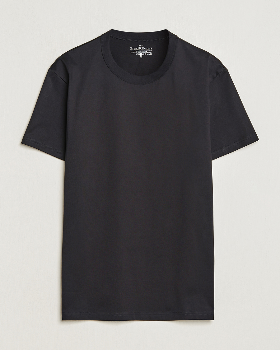 Men | T-Shirts | Bread & Boxers | Pima Cotton Crew Neck T-Shirt Black