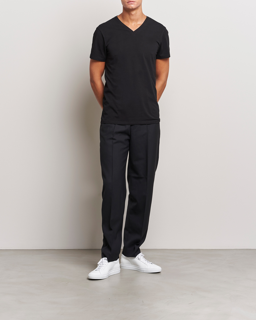 Men | T-Shirts | Bread & Boxers | 2-Pack V-Neck T-Shirt Black