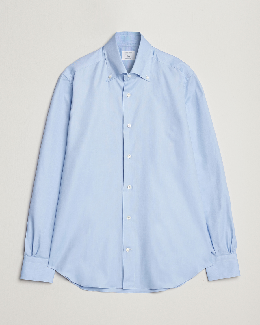 Men | Shirts | Mazzarelli | Soft Washed Button Down Oxford Shirt Light Blue
