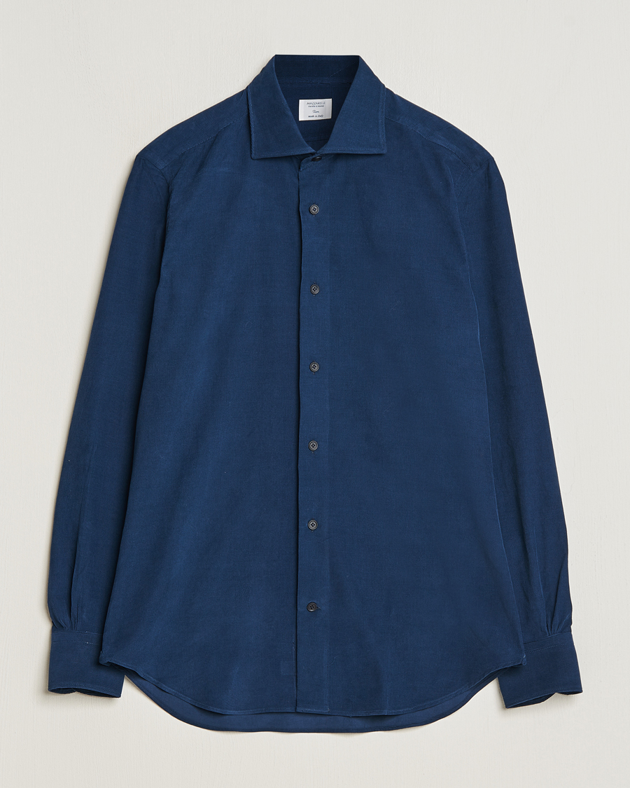 Men | Shirts | Mazzarelli | Soft Corduroy Shirt Navy