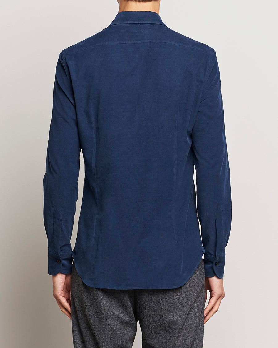 Men | Shirts | Mazzarelli | Soft Corduroy Shirt Navy