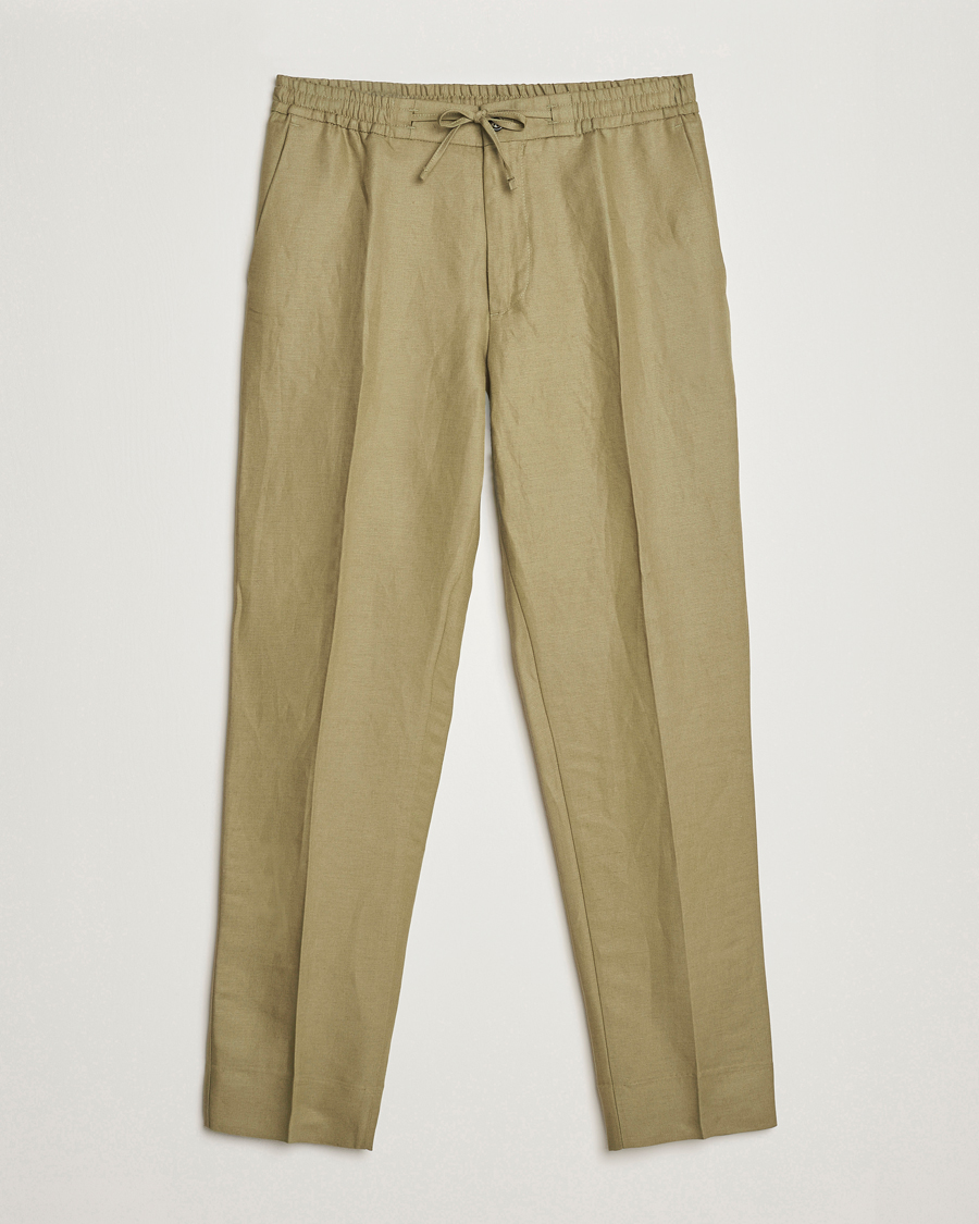 Men | Trousers | J.Lindeberg | Baron Tencel/Linen Trousers Aloe