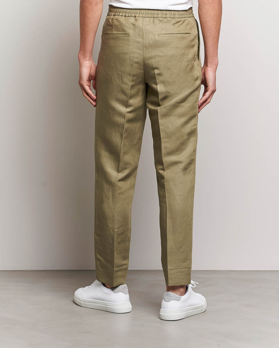 Men | Trousers | J.Lindeberg | Baron Tencel/Linen Trousers Aloe