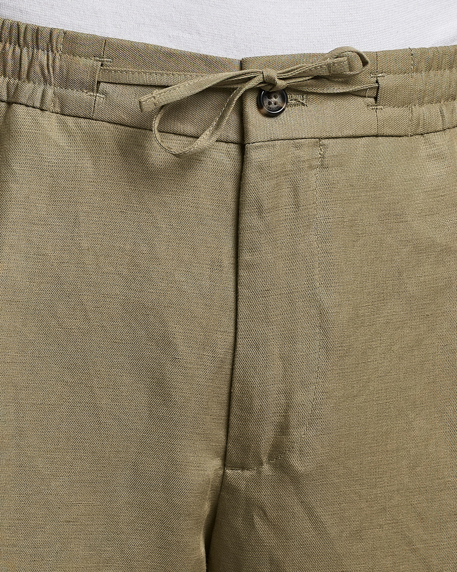 Men | Trousers | J.Lindeberg | Baron Tencel/Linen Trousers Aloe