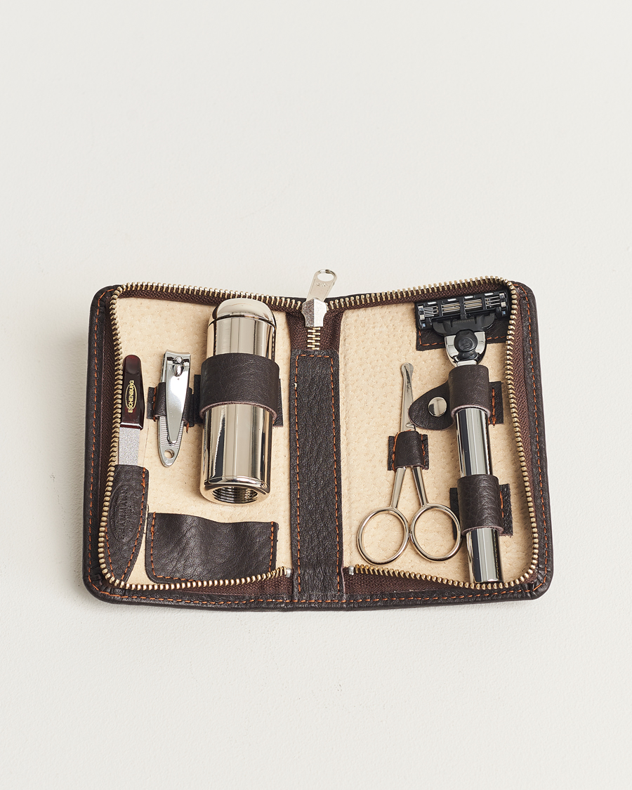 Men | Home | F. Hammann | Shaving and Manicure Set Dark Brown