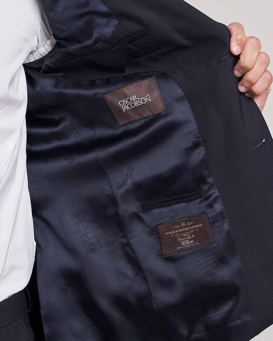 Men | Blazers | Oscar Jacobson | Edmund Wool Blazer Navy