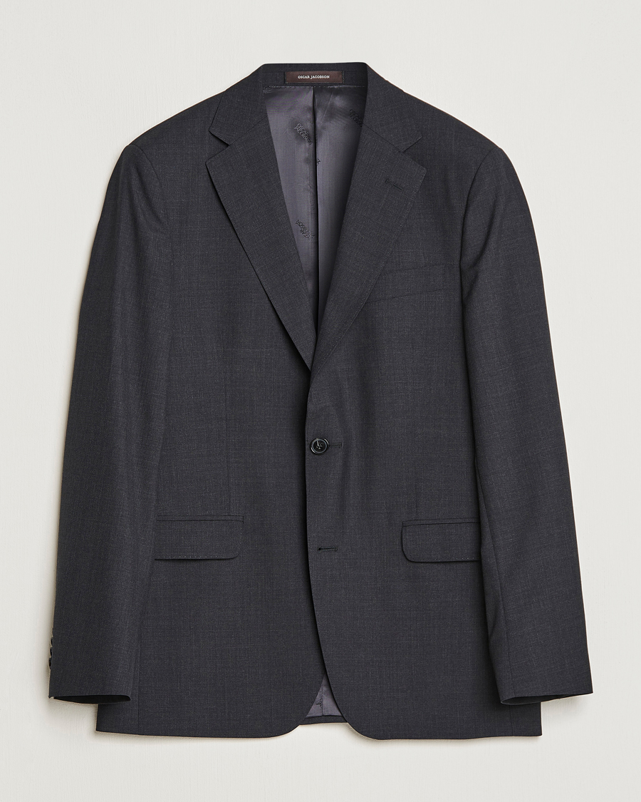 Men | Blazers | Oscar Jacobson | Falk Wool Blazer Grey