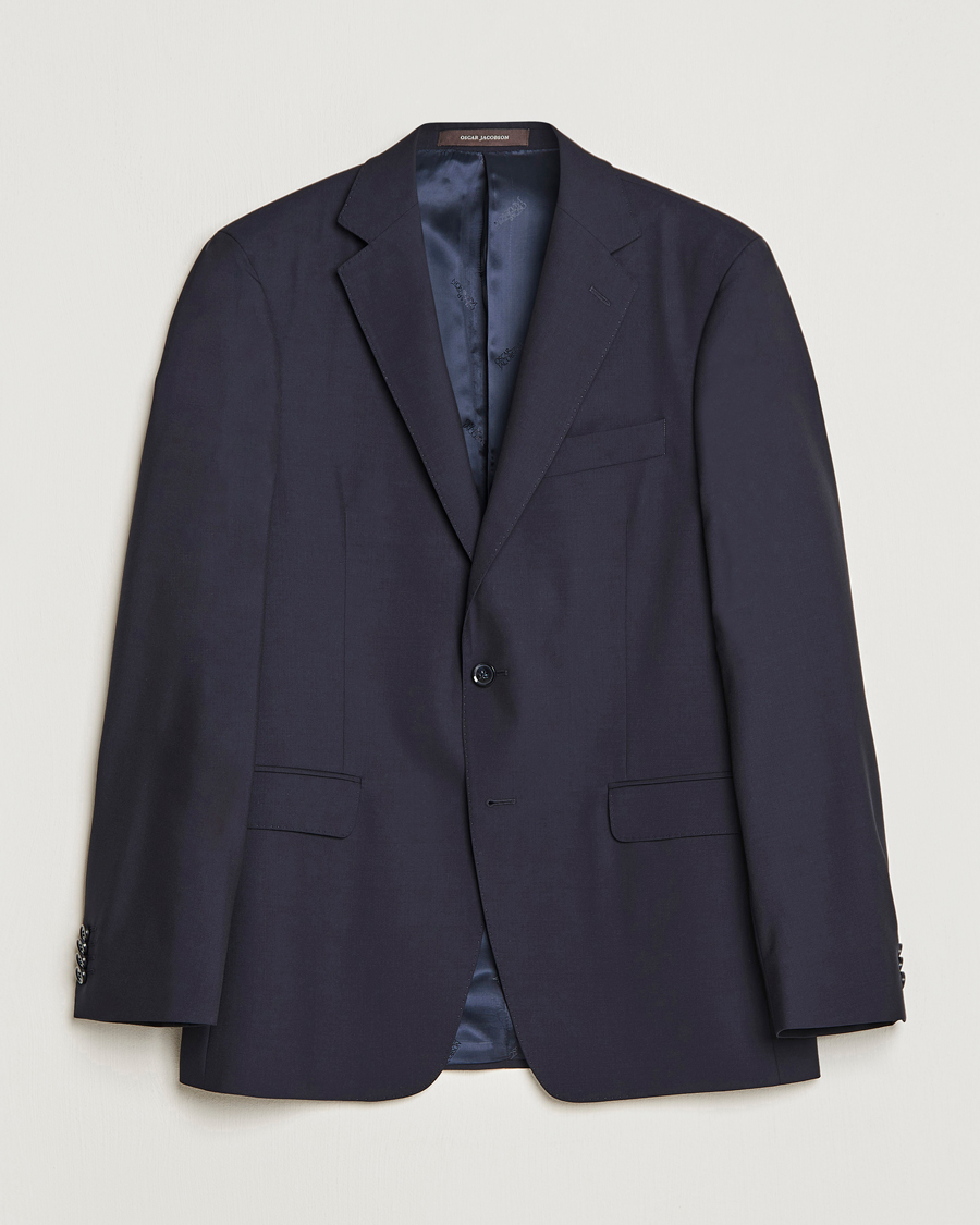 Men | Blazers | Oscar Jacobson | Falk Wool Blazer Navy
