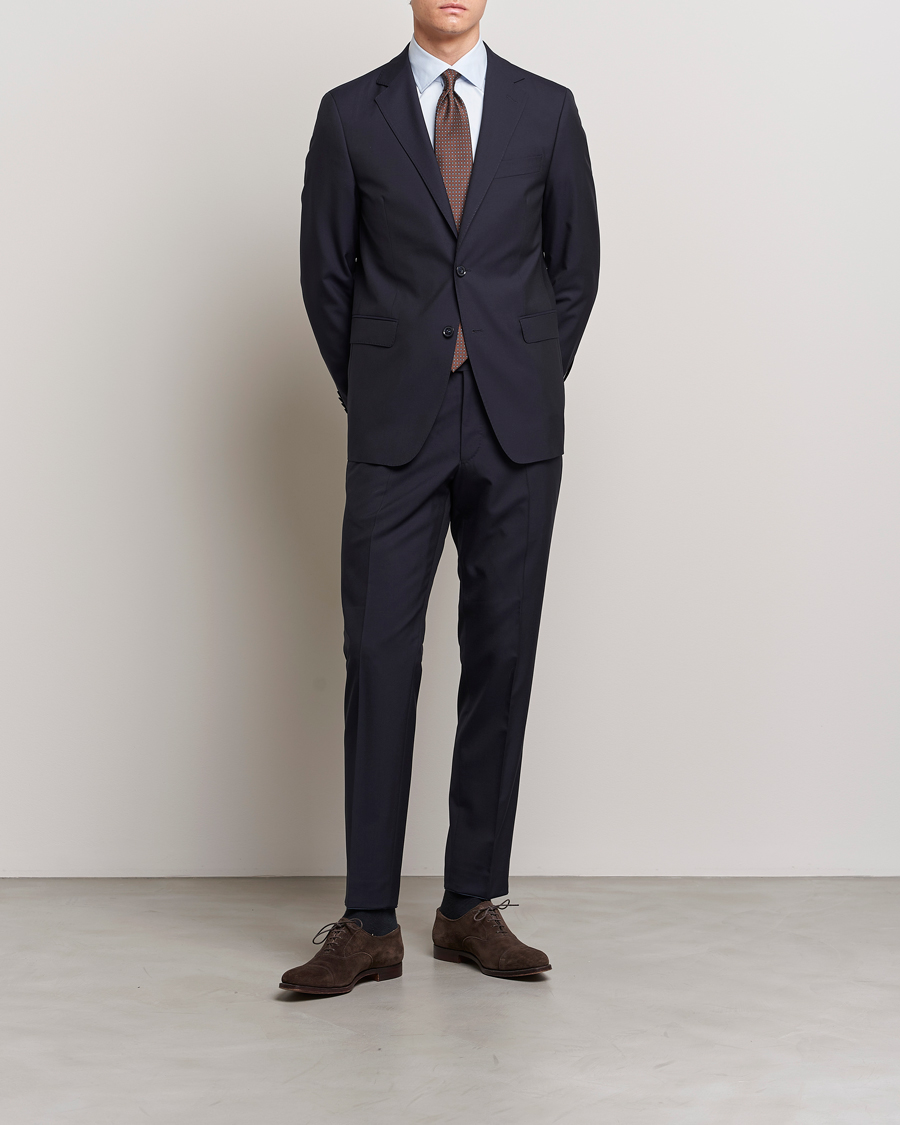 Men | Blazers | Oscar Jacobson | Falk Wool Blazer Navy