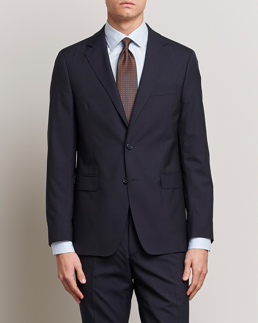 Men | Blazers | Oscar Jacobson | Falk Wool Blazer Navy