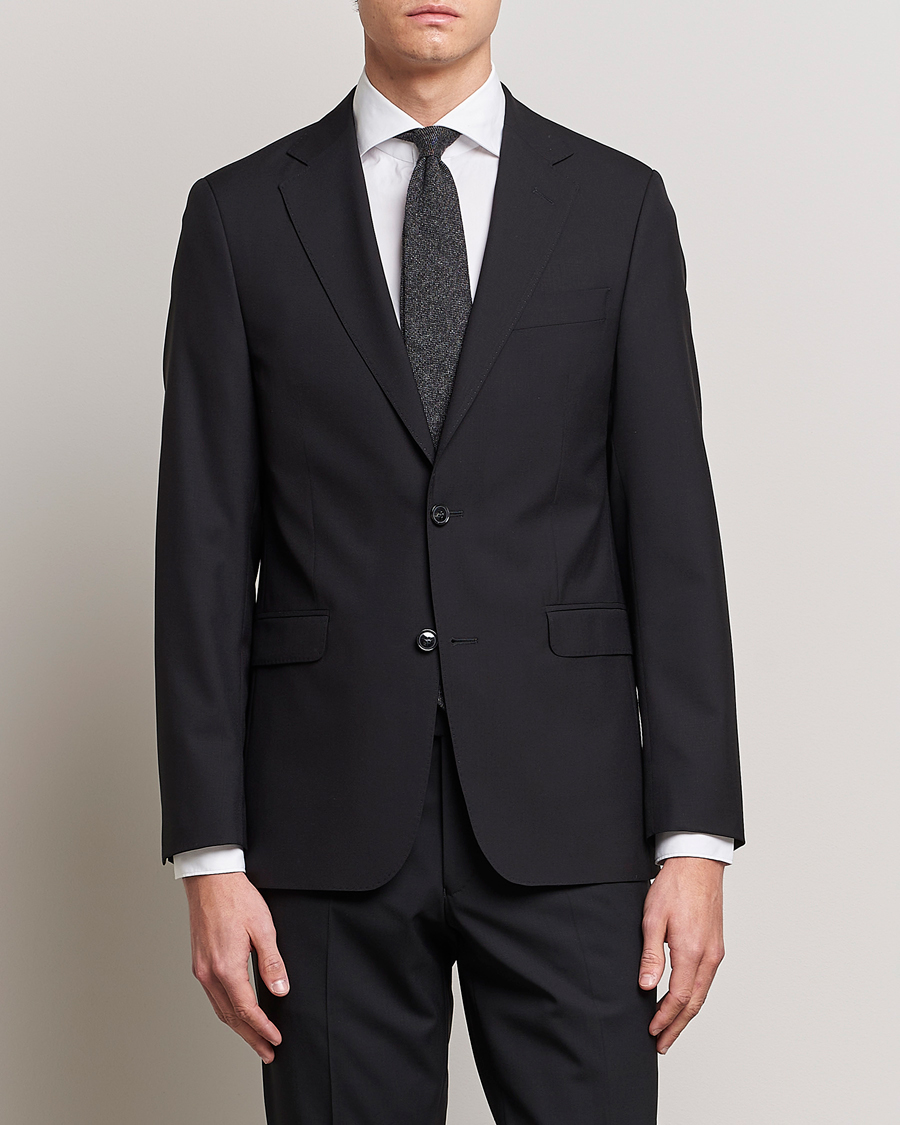 Men | Blazers | Oscar Jacobson | Falk Wool Blazer Black