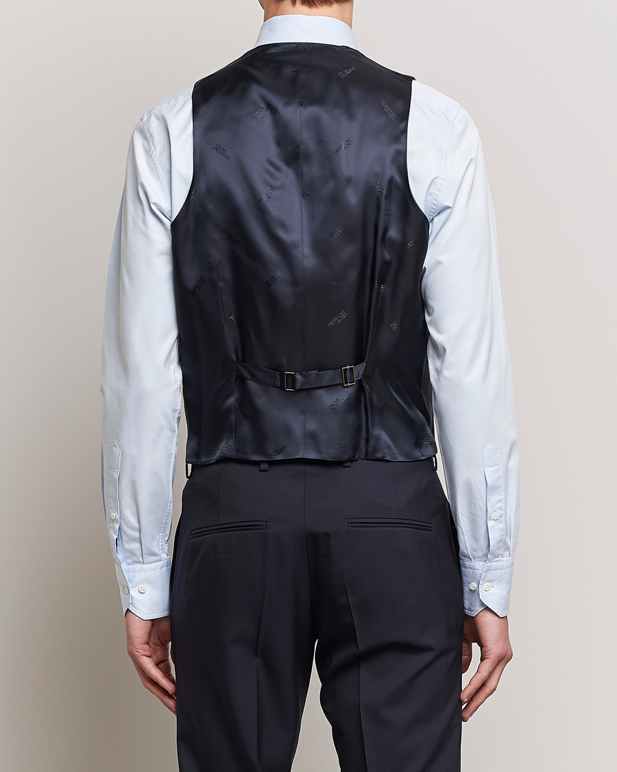 Men | Blazers | Oscar Jacobson | Carlo Wool Waistcoat Navy