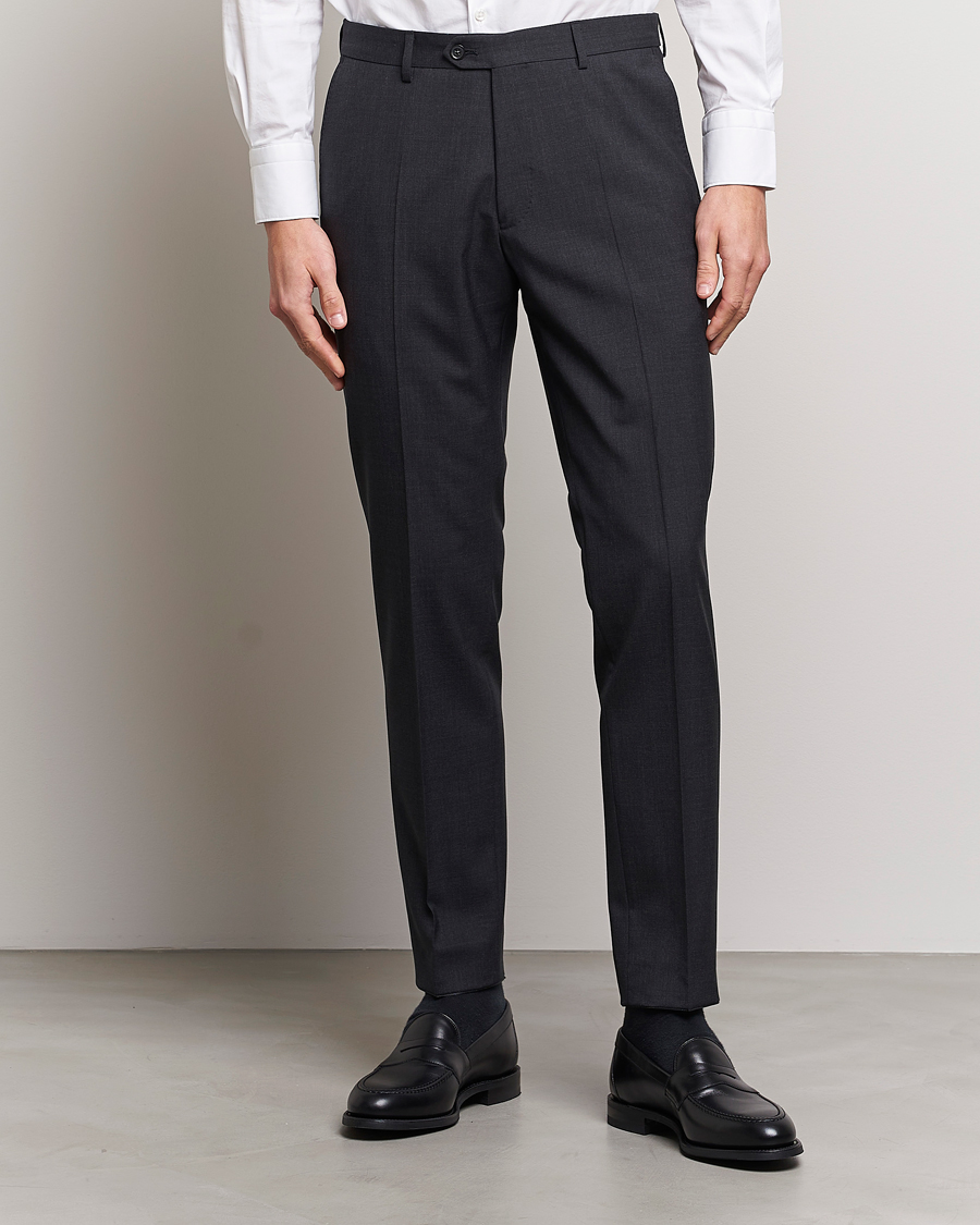 Men | Trousers | Oscar Jacobson | Denz Wool Trousers Grey
