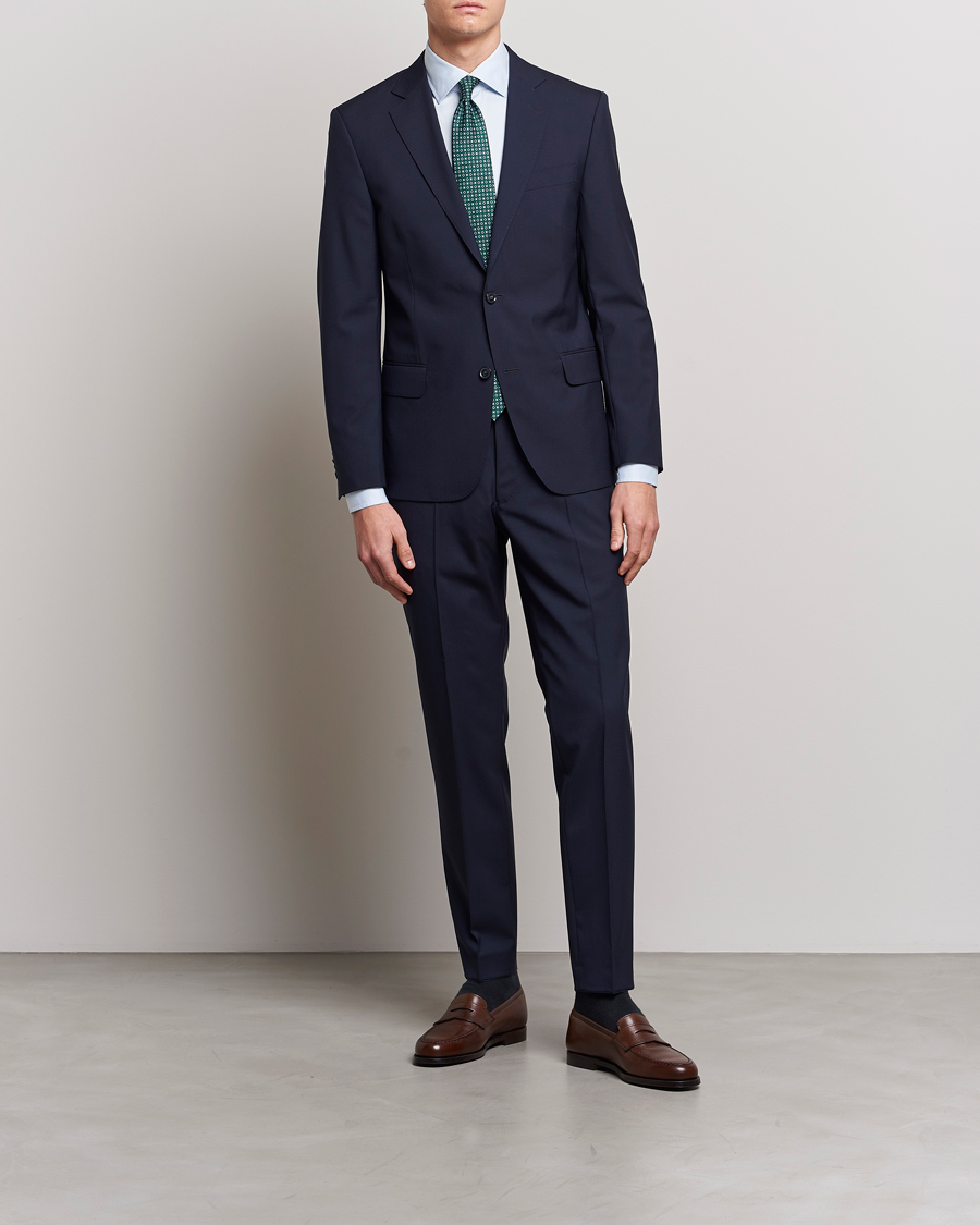 Men | Trousers | Oscar Jacobson | Denz Wool Trousers Blue