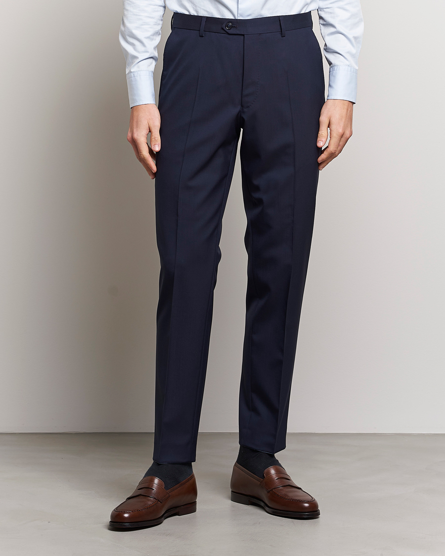Men | Trousers | Oscar Jacobson | Denz Wool Trousers Blue