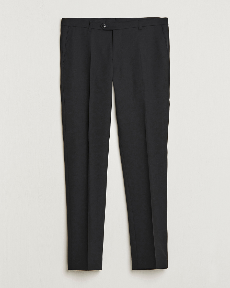 Men | Trousers | Oscar Jacobson | Denz Wool Trousers Black