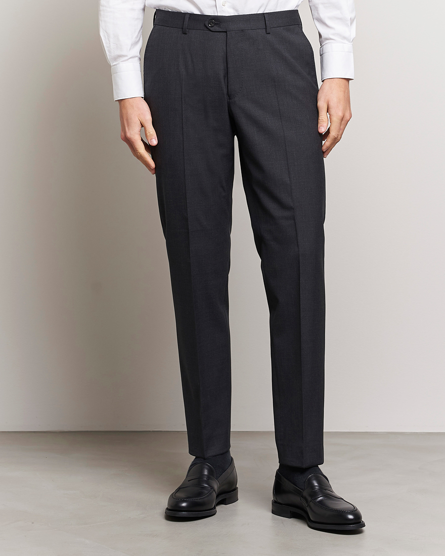 Men | Trousers | Oscar Jacobson | Diego Wool Trousers Grey