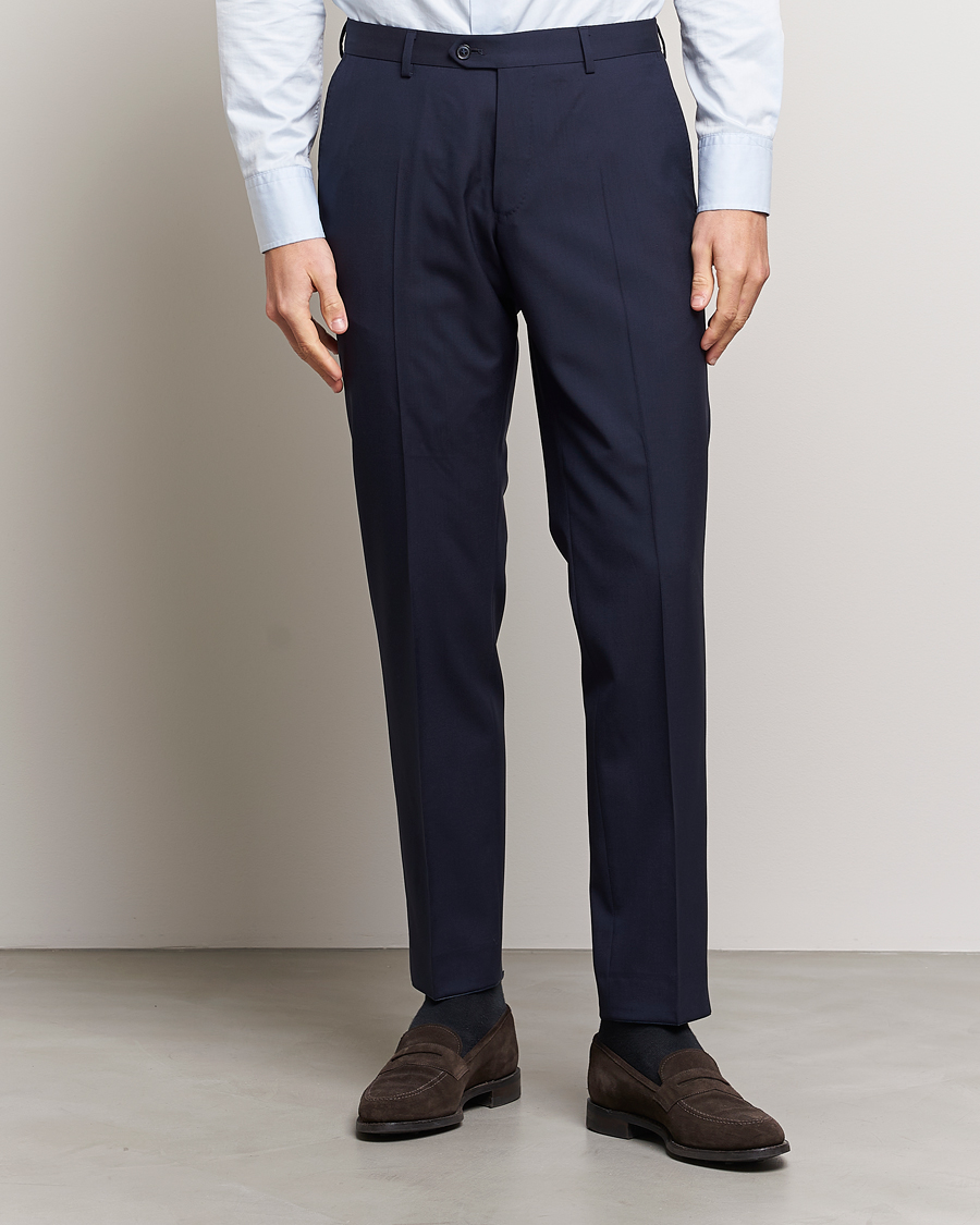 Men | Trousers | Oscar Jacobson | Diego Wool Trousers Blue