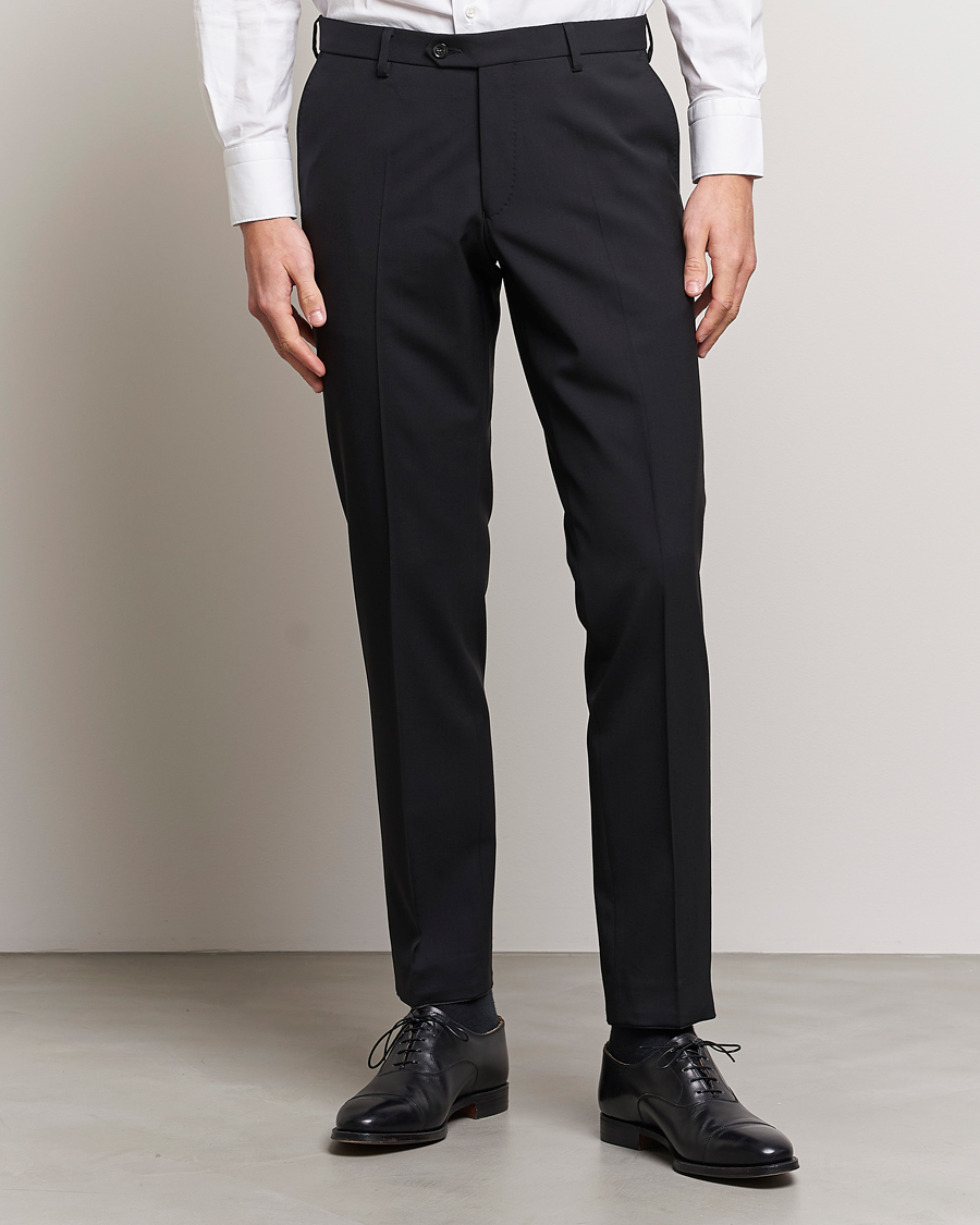 Men | Trousers | Oscar Jacobson | Diego Wool Trousers Black