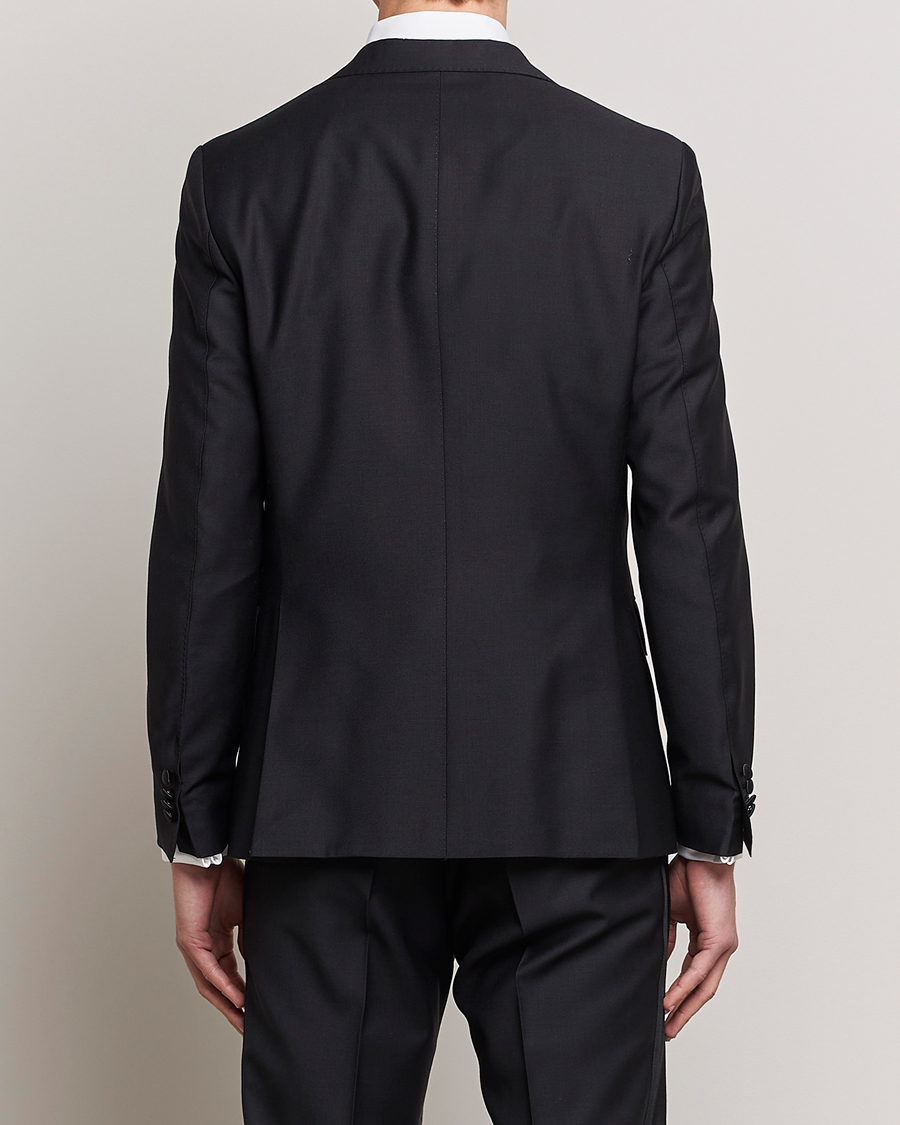 Men | Blazers | Oscar Jacobson | Elder Wool Tuxedo Blazer Black