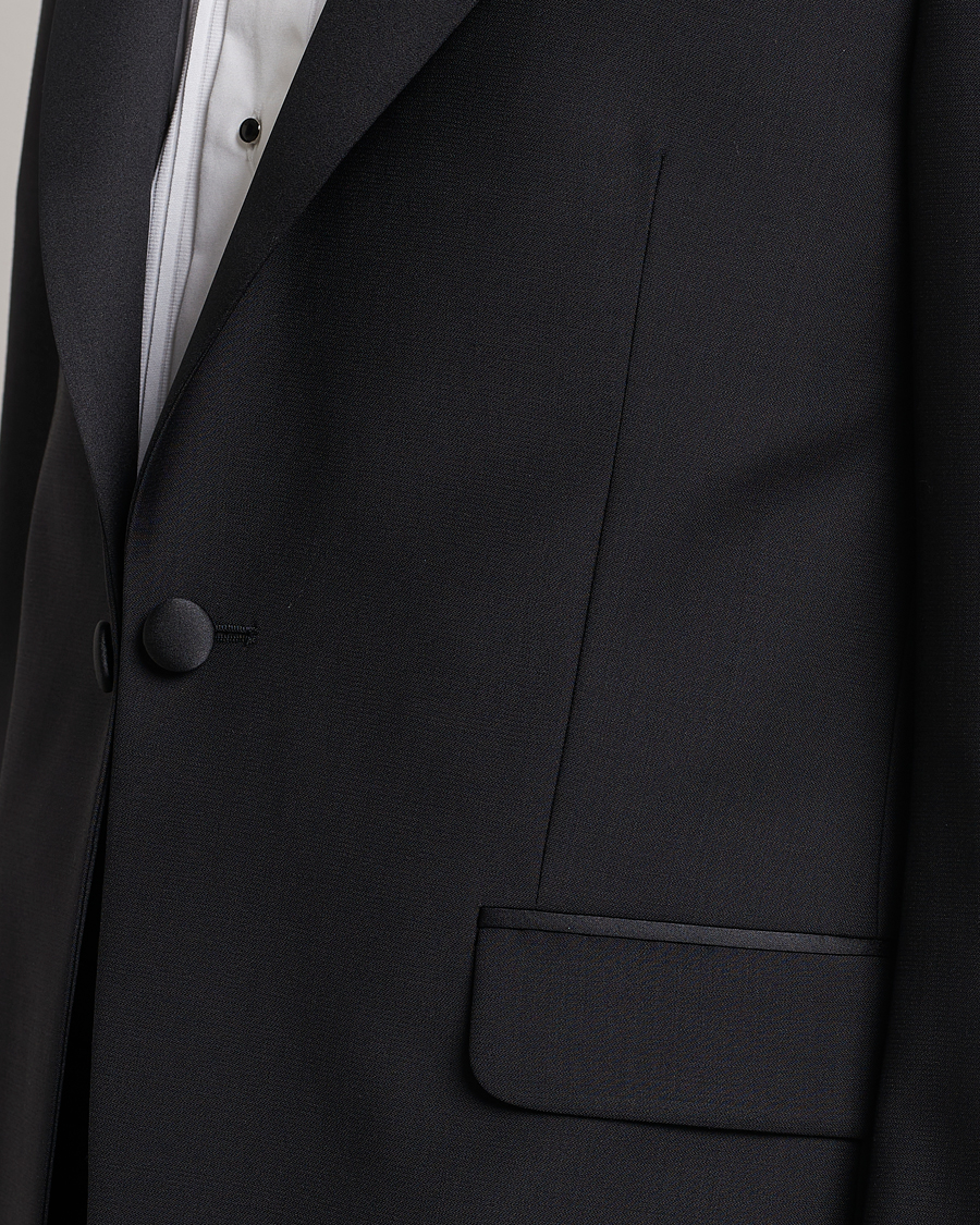 Men | Blazers | Oscar Jacobson | Frampton Wool Tuxedo Blazer Black