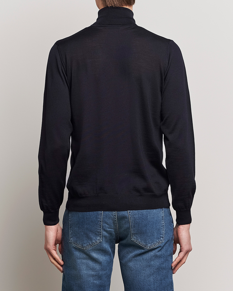 Men | Sweaters & Knitwear | Oscar Jacobson | Cole Merino Wool Rollneck Navy