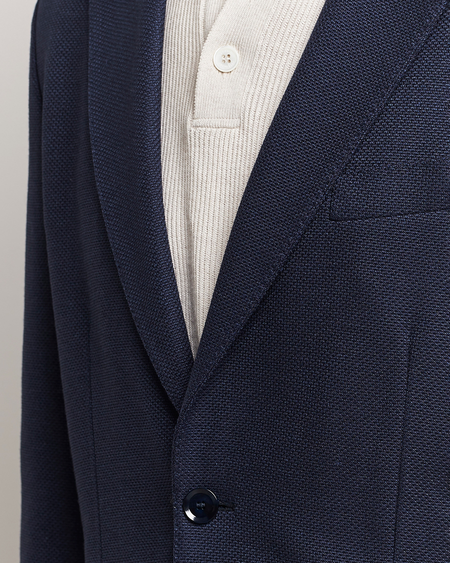 Men | Blazers | Brioni | Wool/Silk Jacquard Jersey Blazer Navy