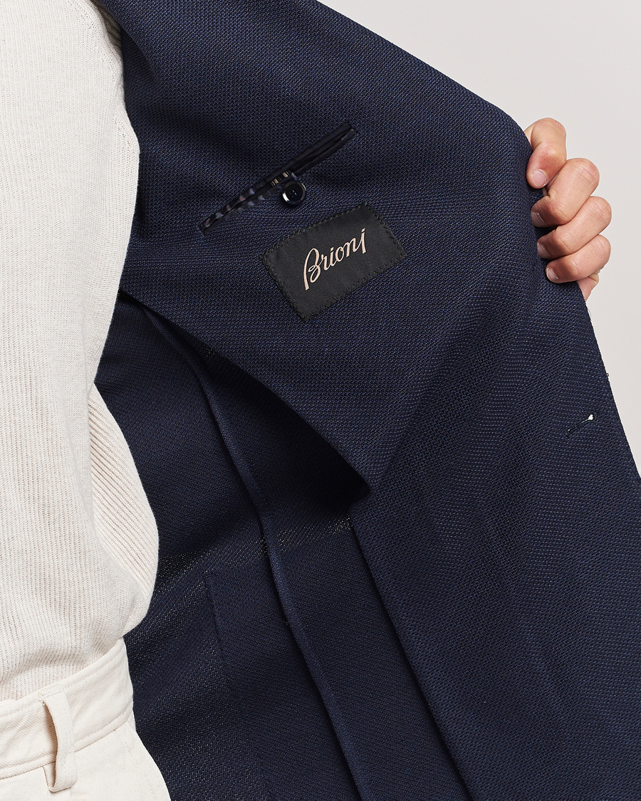 Men | Blazers | Brioni | Wool/Silk Jacquard Jersey Blazer Navy