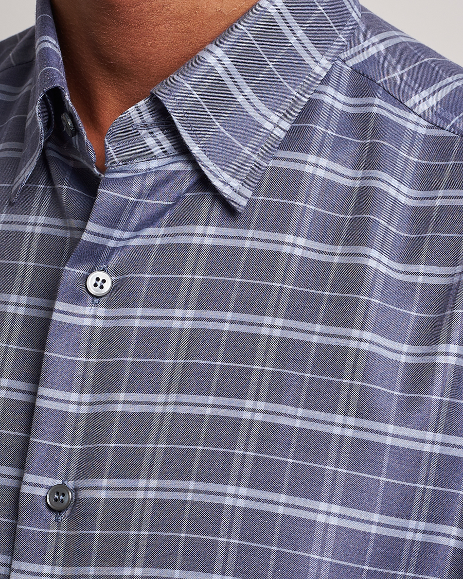 Men | Shirts | Brioni | Slim Fit Check Flannel Shirt Dark Blue