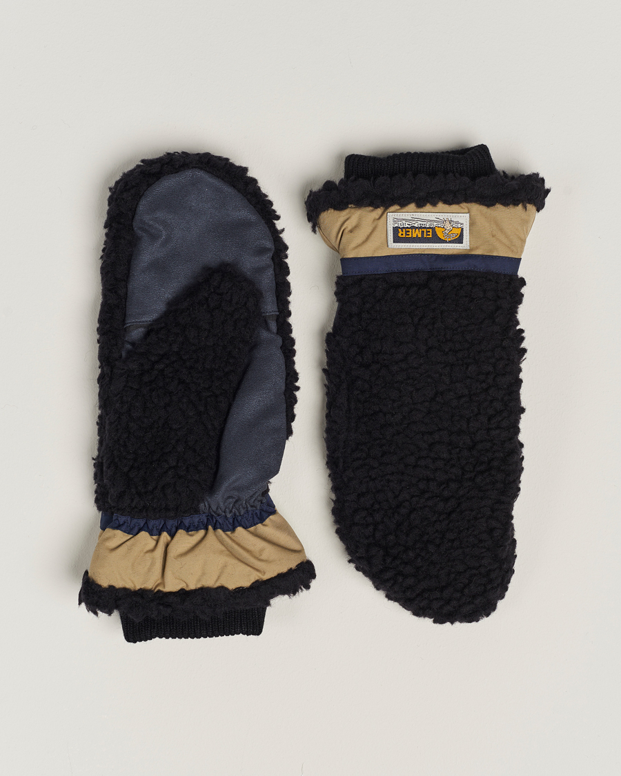 Men | Elmer by Swany Miyo Wool Teddy Mittens Black | Elmer by Swany | Miyo Wool Teddy Mittens Black
