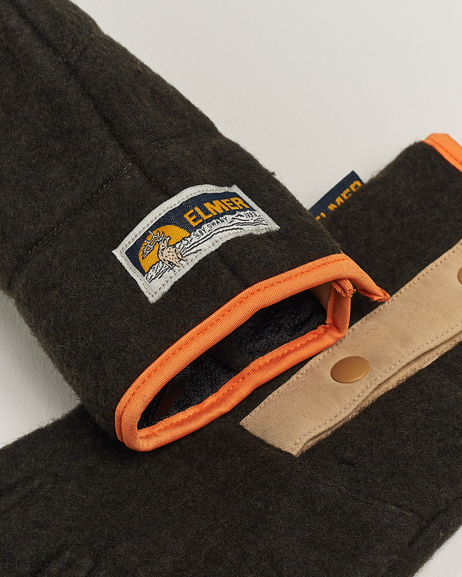 Men | Gloves | Elmer by Swany | Recycled Wool Fleece Gloves Dark Brown