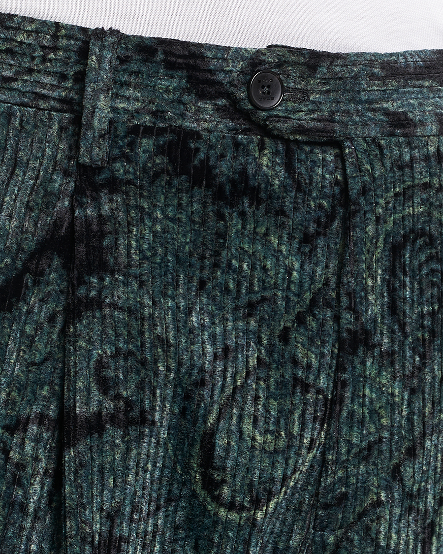 Men | Trousers | Etro | Tailored Paisley Corduroy Trousers Dark Blue