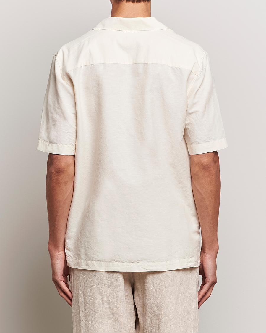 Men | Shirts | Sunspel | Lightweight Cotton/Linen Resort Shirt Ecru