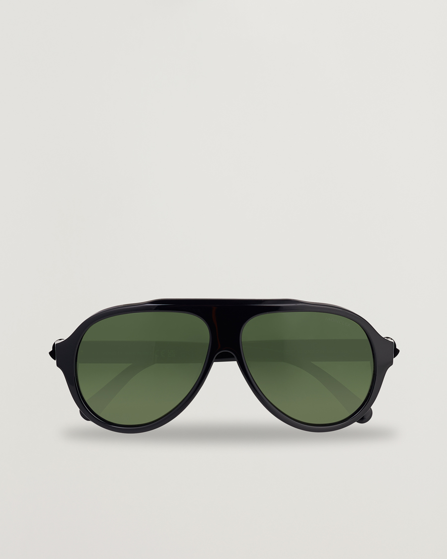 Men | Moncler Lunettes Caribb Sunglasses Shiny Black/Green | Moncler Lunettes | Caribb Sunglasses Shiny Black/Green