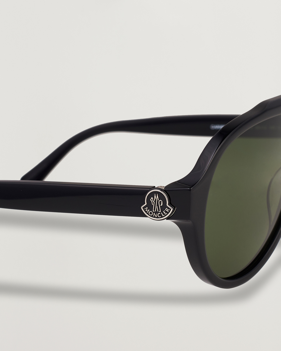 Men | Moncler Lunettes Caribb Sunglasses Shiny Black/Green | Moncler Lunettes | Caribb Sunglasses Shiny Black/Green