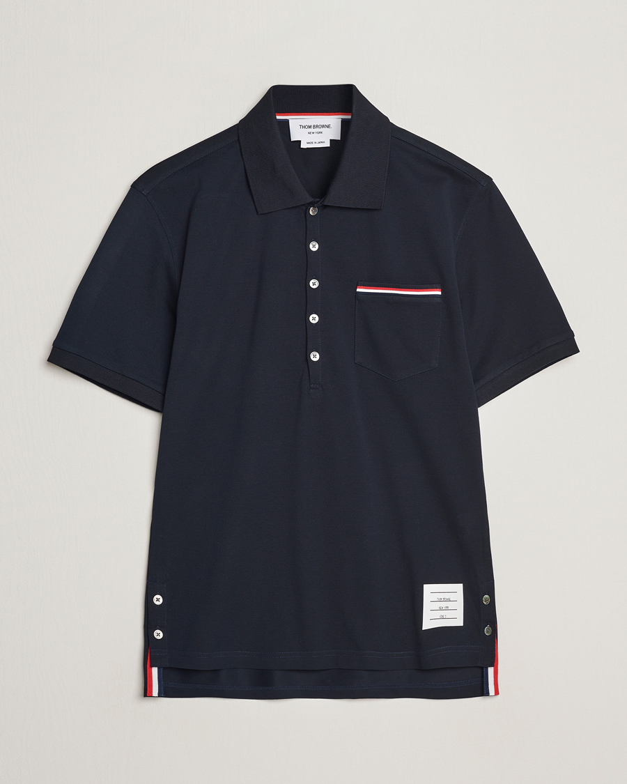 Men | Polo Shirts | Thom Browne | Mercerized Piquet Polo Navy