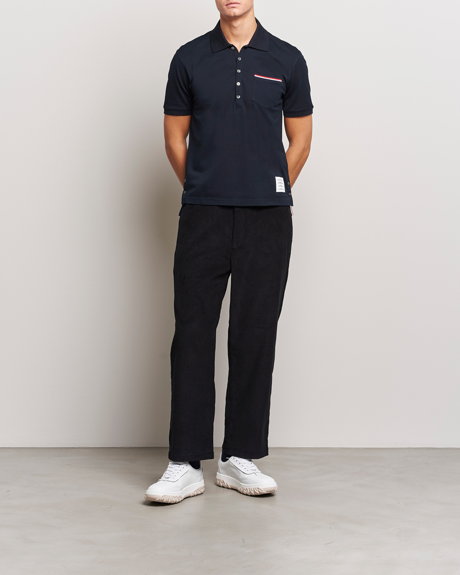 Men | Polo Shirts | Thom Browne | Mercerized Piquet Polo Navy