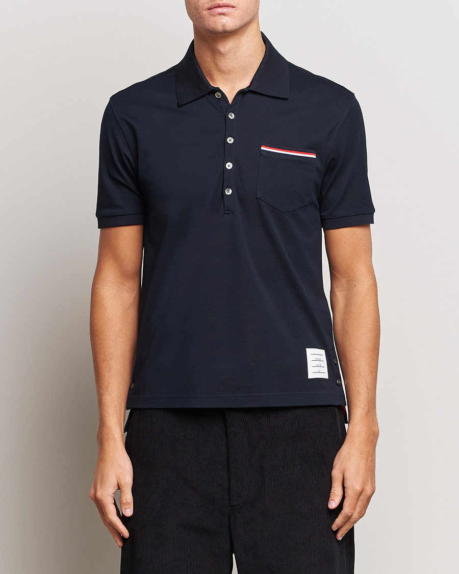Men | Polo Shirts | Thom Browne | Mercerized Piquet Polo Navy