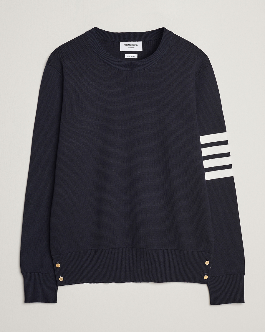Men | Sweaters & Knitwear | Thom Browne | Milano Stitch Crew Neck Navy