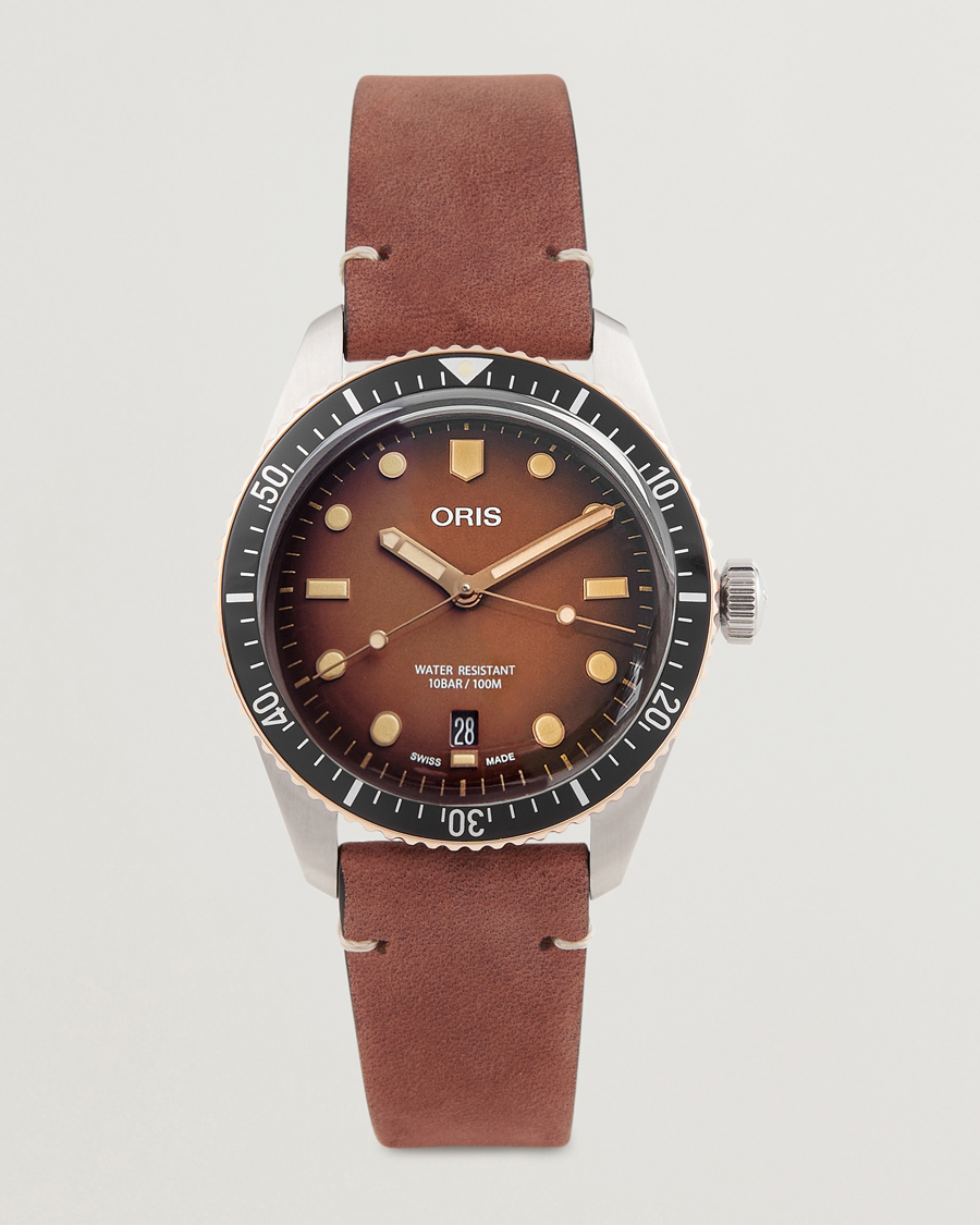Men | Oris Divers Sixty-Five 40mm Leather Bracelet Brown | Oris | Divers Sixty-Five 40mm Leather Bracelet Brown
