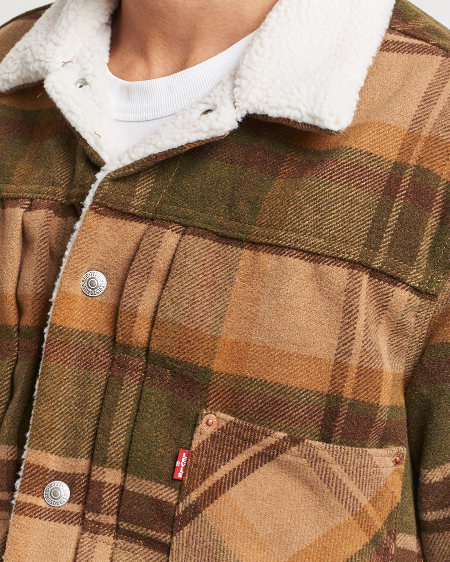 Men | Coats & Jackets | Levi's | Type I Checked Sherpa Trucker Winter Moss