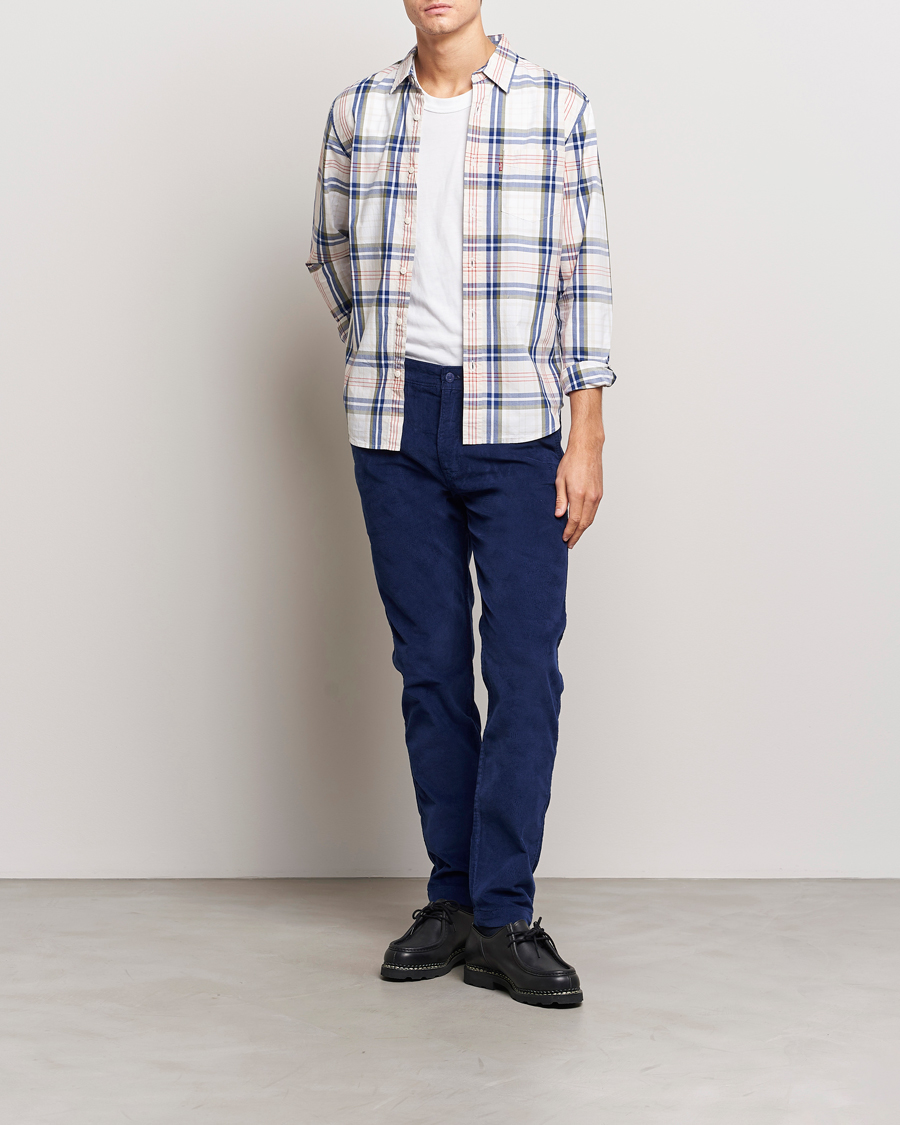 Men | Trousers | Levi's | Garment Dyed Stretch Corduroy Chino Ocean Cavern