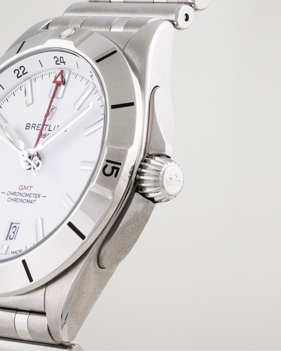Men | Breitling Pre-Owned Chronomat GMT 40 A32398 Steel White | Breitling Pre-Owned | Chronomat GMT 40 A32398 Steel White