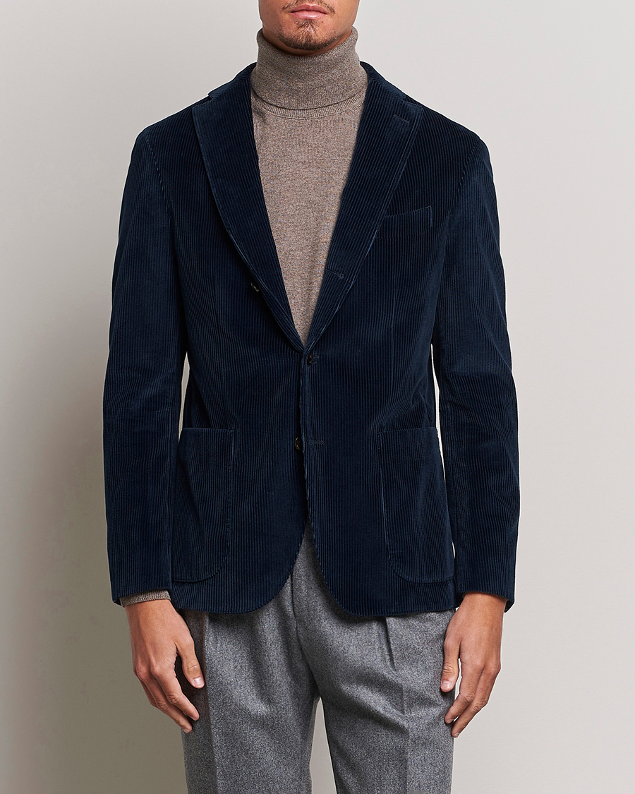 Men | Blazers | Boglioli | K Jacket Corduroy Blazer Navy