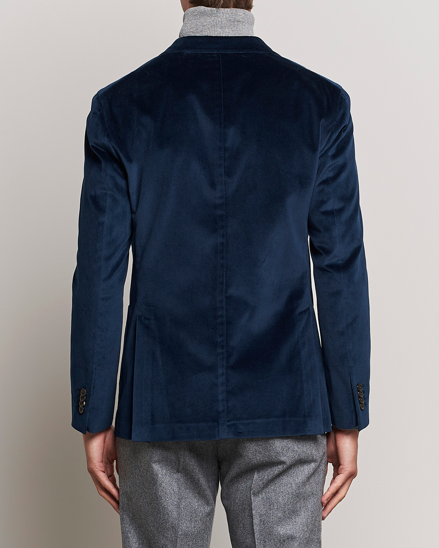 Men | Blazers | Boglioli | K Jacket Peak Lapel Velvet Blazer Navy